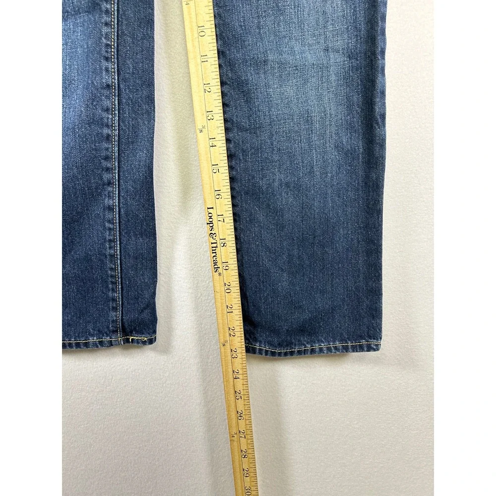 Old Navy Straight Leg Jeans Boys 10 Husky Blue Dark Wash Adjustable Waist Cotton